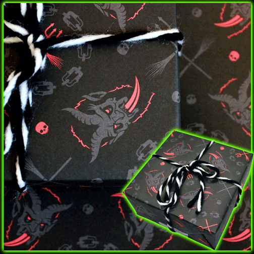 KRAMPUS SWITCHES GIFT WRAP SHEET<br>IN-STORE PURCHASE ONLY