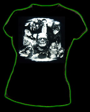 Universal Monsters Collage Girls Tee-Shirt