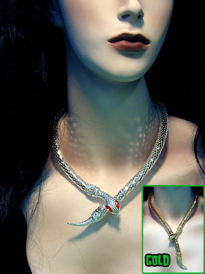 Snake Necklace with jeweled eyes