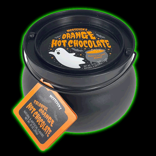 Orange Hot Chocolate Cauldron with Ghost