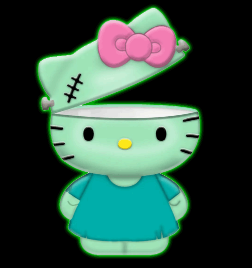 Hello Kitty Frankenstein Poses Sculpted Ceramic Cookie Jar