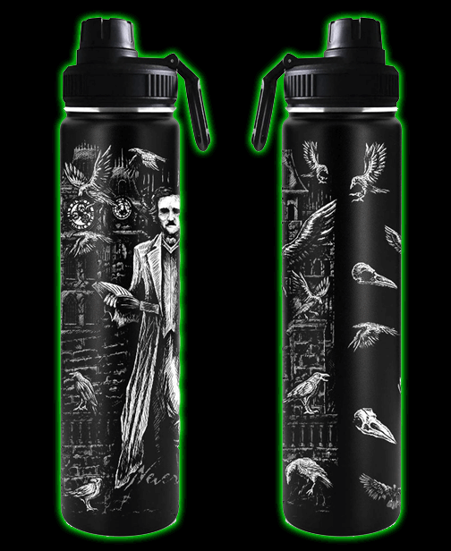 Edgar Allan Poe 24 oz Water Bottle Tumbler