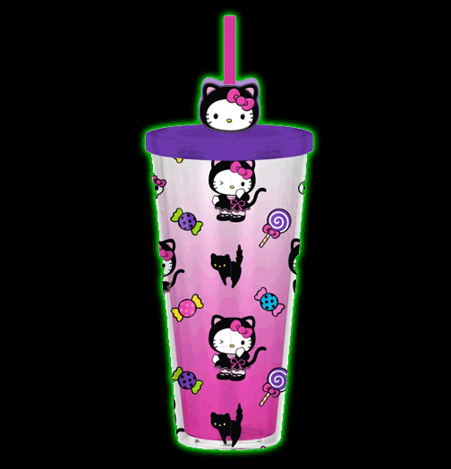 Hello Kitty Halloween Black Cat Candy Toss 24oz Plastic Cold Cup