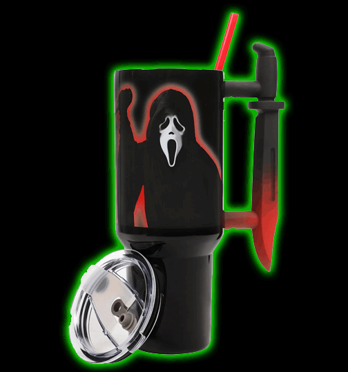 GHOSTFACE 40 OZ. STAINLESS STEEL TUMBLER WITH DAGGER HANDLE