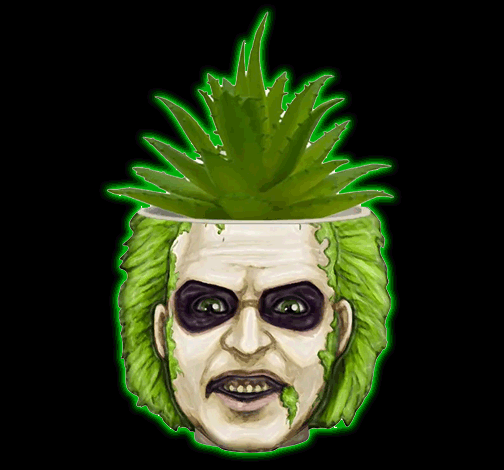 Beetlejuice Head Mini Ceramic Planter