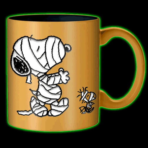 Peanuts Snoopy Woodstock Mummy Wax Resist 20oz Ceramic Mug