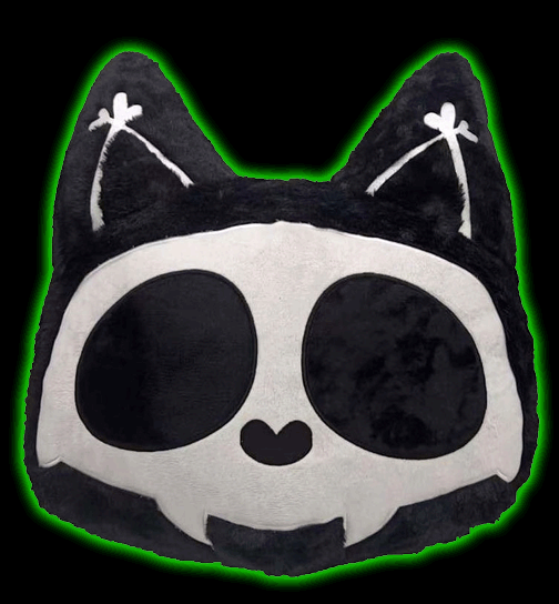 Skelekitty Throw Pillow