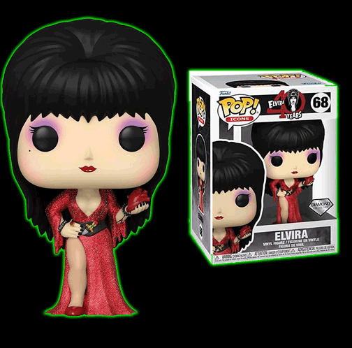Elvira 40th Anniversary Funko POP Vinyl Figure | Elvira (Diamond Glitter) - Red #68