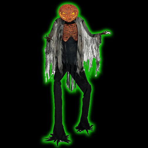 7' Scorched Scarecrow with Flamelight Animated Prop
