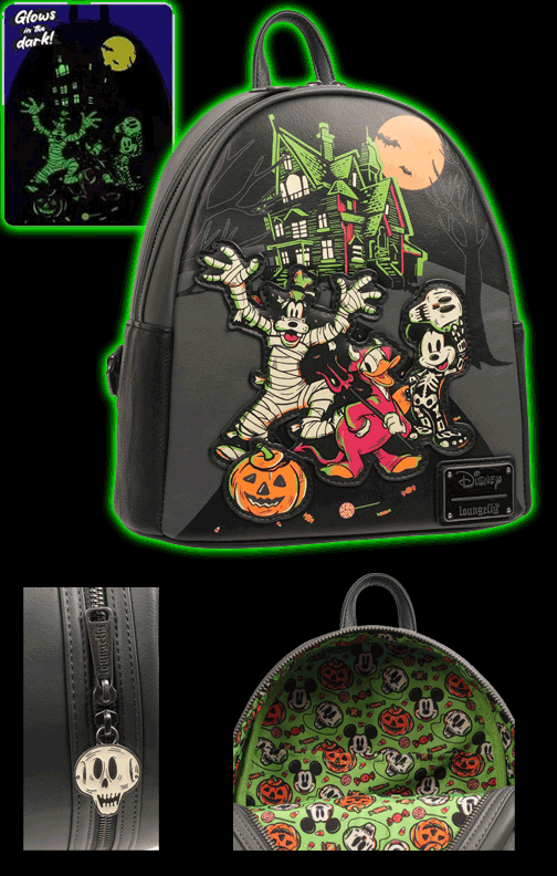Disney 100 Halloween Trick or Treaters Glow-in-the-Dark Mini-Backpack