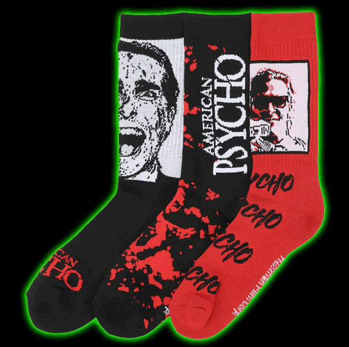 AMERICAN PSYCHO MENS 3-PAIR ATHLETIC CREW SOCKS