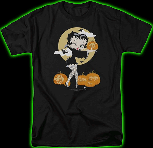 Betty Boop Vamp Pumkins Adult T Shirt