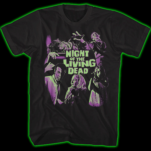 Night of the Living Dead Purple Two-Tone Design Adult T Shirt