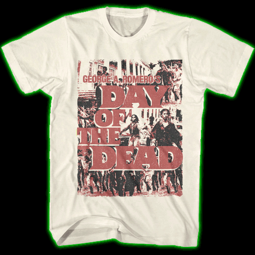 George Romeros Day of the Dead White Adult T Shirt