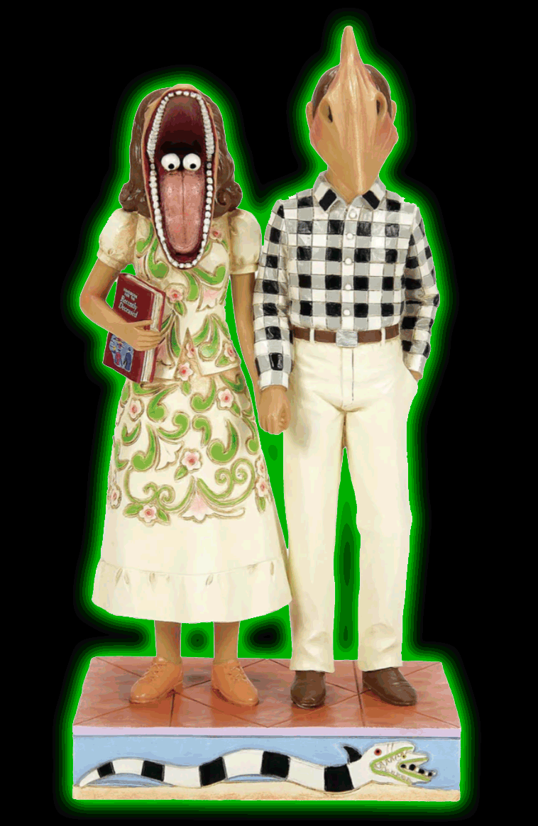 Beetlejuice by Jim Shore Adam & Barbara Scary Masks Figurine